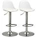 Set 2 Sgabelli Da Bar Girevoli Con Schienale, Poggiapiedi E Altezza Regolabile, 38x42x82-104cm, Bianco - Foto miniatura 1