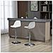 Set 2 Sgabelli Da Bar Girevoli Con Schienale, Poggiapiedi E Altezza Regolabile, 38x42x82-104cm, Bianco - Foto miniatura 3