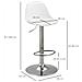 Set 2 Sgabelli Da Bar Girevoli Con Schienale, Poggiapiedi E Altezza Regolabile, 38x42x82-104cm, Bianco - Foto miniatura 6