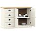 Credenza Cassetti Vigo 113x40x75 Cm Legno Massello Pino Bianco - Foto miniatura 2