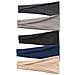 Fascia Per Capelli Morbida Per Corsa, Fascia Per Capelli Per Yoga, 5 Pezzi Black + Light Gray + Dark Gray + Navy + Khaki - Foto miniatura 1