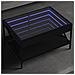 Tavolino Da Salotto Con Led Infinity Nero 70x50x38 Cm - Foto miniatura 1