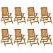 Sedie da Giardino Reclinabili con Cuscini 8 pz in Legno di Teak - Foto miniatura 8