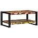 Tavolino Salotto Multicolore 90x50x38cm Legno Massello Recupero - Foto miniatura 5