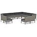 Set Divani Da Giardino 12 Pz Con Cuscini In Polyrattan Grigio - Foto miniatura 1