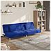 Divano Letto a 2 Posti con 2 Cuscini Blu in Tessuto - Foto miniatura 2