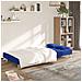 Divano Letto a 2 Posti con 2 Cuscini Blu in Tessuto - Foto miniatura 3