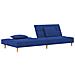 Divano Letto a 2 Posti con 2 Cuscini Blu in Tessuto - Foto miniatura 4