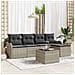Set Divano da Giardino 6 Pezzi con Cuscini Rattan Polyrattan Grigio,  Divano da Giardino 2 Posti con Ripostiglio e Cuscini Rattan Polyrattan Grigio Chiaro - Foto miniatura 2