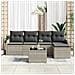 Set Divano da Giardino 6 Pezzi con Cuscini Rattan Polyrattan Grigio,  Divano da Giardino 2 Posti con Ripostiglio e Cuscini Rattan Polyrattan Grigio Chiaro - Foto miniatura 3