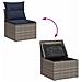 Set Divani da Giardino 4 pz con Cuscini in Polyrattan Grigio - Foto miniatura 6