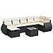 Set Divani da Giardino con Cuscini 8 pz Nero in Polyrattan - Foto miniatura 1