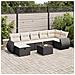 Set Divani da Giardino con Cuscini 8 pz Nero in Polyrattan - Foto miniatura 2
