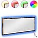 Specchio da bagno LED Rovere affumicato 90x8,5x37 cm Legno ingegnerizzato - Foto miniatura 3