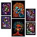 Set Di 6 Stampe Stark Forms 2 In Dipinti Decorativi Estetici Astratti Femminili Per Il Tuo Soggiorno Di Casa A3 & A4 Cornice Nera - Foto miniatura 1