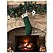 Calza Di Natale Verde Ricamata Con Lettera C - Decorazione Festiva In Maglia - Foto miniatura 2