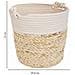 Cestino In Fibra Naturale E Cotone Marrone D32x31 - Foto miniatura 4