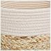 Cestino In Fibra Naturale E Cotone Marrone D32x31 - Foto miniatura 7