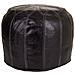 Pouf In Pelle Marrone 48x48x35h - Foto miniatura 1