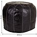 Pouf In Pelle Marrone 48x48x35h - Foto miniatura 6