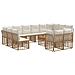 Set di divani da esterno 13 pcs Naturale e Bianco Crema - Foto miniatura 1