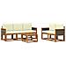Set di divani da esterno con cuscino 6 pcs Naturale e Crema - Foto miniatura 1