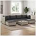 7 pz Set Lounge in Rattan con Cuscini GENDT Rattan naturale - Foto miniatura 10