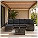 Set Divano da Giardino 7 pz Grigio e Grigio Scuro polyrattan - Foto miniatura 4