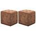 Pouf 2 pz Marrone 30x30x30 cm in Similpelle Scamosciata - Foto miniatura 1