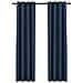 Tende Oscuranti Effetto Lino Con Occhielli 2 Pz Blu 140x245 Cm - Foto miniatura 2