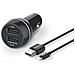 DLP2357V / 10, Auto, Universale, USB, Apple iPad, iPod, iPhone 5/6/6 Plus LG, Motorola, Samsung, HTC, Nokia, Sony Ericsson, GPS, Over current, Sovraccarico, Surriscaldamento, Nero - Foto miniatura 1