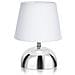 Lampada Da Tavolo E14 In Metallo Bianco | Paralume Tessuto | H23cm - Foto miniatura 1