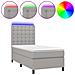 Letto A Molle Materasso E Led Grigio Chiaro 90x200 Cm Tessuto - Foto miniatura 1