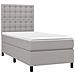 Letto A Molle Materasso E Led Grigio Chiaro 90x200 Cm Tessuto - Foto miniatura 2