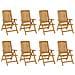 Sedie da Giardino Reclinabili con Cuscini 8 pz in Legno di Teak - Foto miniatura 4