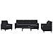 Set di Divani 4 pz con Cuscini e Rinforzi Nero in Velluto - Foto miniatura 2