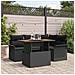 Set da pranzo da giardino 5 pezzi con cuscini Nero Polyrattan Acacia - Foto miniatura 2