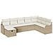 Set di Divani da Giardino 8 Pezzi con Cuscini Rattan Poliestere Beige, Divano da Giardino per 2 Persone con Cuscini Rattan Poliestere Beige - Foto miniatura 1