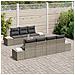 Set di Sofa da Giardino di 8 Pezzi con Cuscini Grigio Polyrattan Acacia - Foto miniatura 3