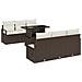 Set Divano Giardino  a 7 Pezzi con Cuscini Rattan Poliestere Marrone, Divano Giardino  a 2 Posti con Contenitore e Cuscini Rattan Poliestere Marrone - Foto miniatura 1