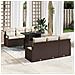 Set Divano Giardino  a 7 Pezzi con Cuscini Rattan Poliestere Marrone, Divano Giardino  a 2 Posti con Contenitore e Cuscini Rattan Poliestere Marrone - Foto miniatura 2