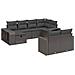 Set Divani da Giardino 10pz con Cuscini in Polyrattan Nero - Foto miniatura 1