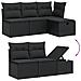 Set Divani da Giardino 10pz con Cuscini in Polyrattan Nero - Foto miniatura 3