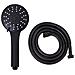 Kit Doccia Con Soffione E Flessibile Churun 4 Funzioni Nero - Foto miniatura 4