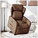Poltrona Alzapersona Reclinabile Elettrica Marrone Tessuto - Foto miniatura 2