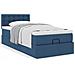 Struttura Letto Pouf con Materasso Blu 80x200 cm in Tessuto - Foto miniatura 4