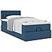 Struttura Letto Pouf con Materasso Blu 80x200 cm in Tessuto - Foto miniatura 5