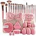 Set Di 40 Pennelli Da Trucco Rosa Con Spugne E Accessori - Kit Di Bellezza Completo - Foto miniatura 1