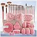 Set Di 40 Pennelli Da Trucco Rosa Con Spugne E Accessori - Kit Di Bellezza Completo - Foto miniatura 2