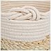 Cestino In Fibra Naturale E Cotone Marrone D29,5x29 - Foto miniatura 6